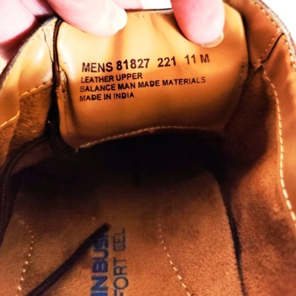 Nunn Bush Men\'s Sherwood Oxford Distressed Leather Shoes in Cognac, Sz 11M main image 7